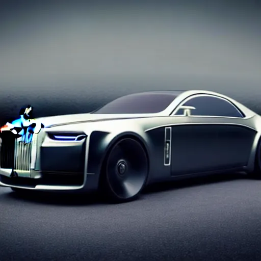 Image similar to khyzyl saleem car :: Rolls-Royce 103EX concept : medium size: 7, u, x, y, o form panels: motherboard forms zaha hadid architecture big size forms brutalist medium size forms sci-fi futuristic setting ultra realistic photography, keyshot render, octane render, unreal engine 5 render , high oiled liquid glossy specularity reflections, ultra detailed, 4k, 8k, 16k blade runner 2049 Cyberpunk 2077 ghost in the shell thor 2 marvel film : tilt shift: sharp focus