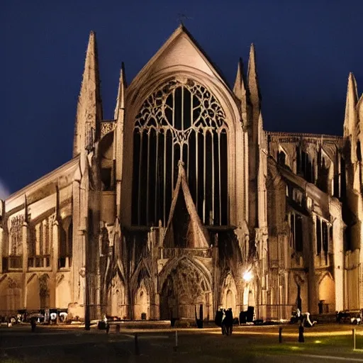 Prompt: A gigantic cathedral collapsing from an explosion