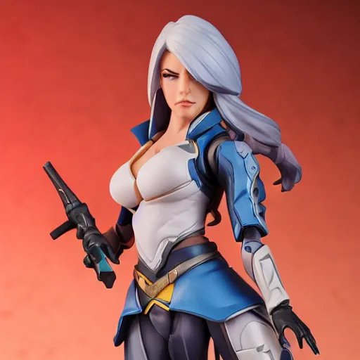 Prompt: Ashe from Overwatch action figure, figurine, hot toys style, detailed product photo, anatomically correct