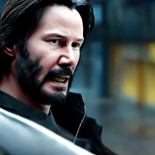 Image similar to keanu reeves as wolverine 4 k detailed super realistic