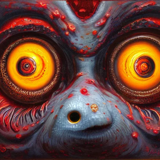 Image similar to a highly detailed portrait of a face made of scary eyeballs, oil on canvas, paul lehr, fine art, masterpiece, 8 k, 4 k, detailed line art, sharp