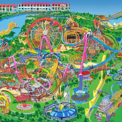 Image similar to theme park map, aerial view, illustration