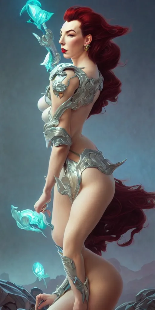Prompt: chrysta bell, pinup, league of legends, intricate, highly detailed, digital painting, hyperrealistic, artstation, concept art, smooth, sharp focus, illustration, Unreal Engine 5, 8K, art by artgerm and greg rutkowski and alphonse mucha, by Jesper Ejsing