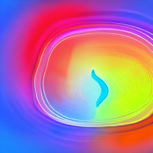 Prompt: creative coding digital illustration of a brightly coloured wobbly blob irradiating its colour in all directions