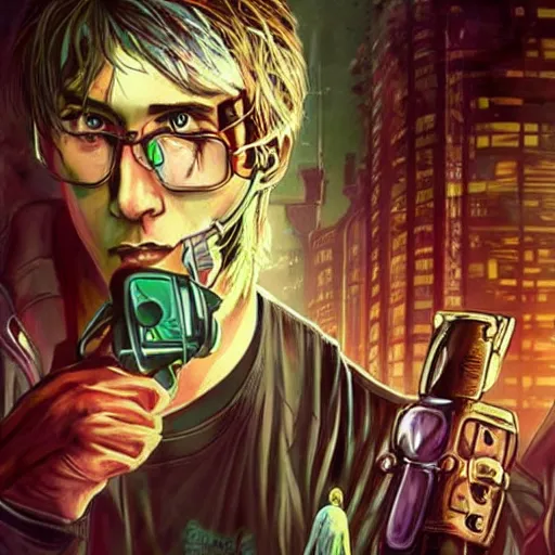 Prompt: Cyberpunk Harry Potter