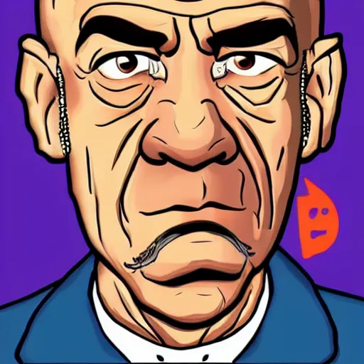 Image similar to Hector Salamanca from Better Call Saul as a GTA character portrait, Grand Theft Auto, GTA cover art