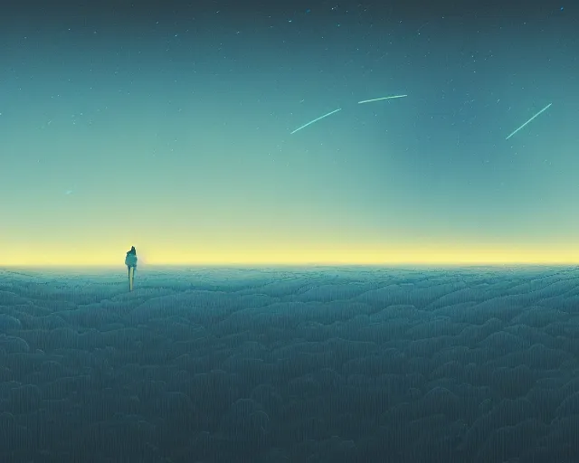 Image similar to wide angle view of the sky on a winter night, by james jean and beeple, ultradetailed,,