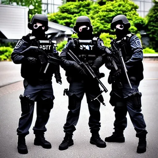 Prompt: kawaii swat team