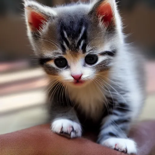Image similar to the cutest kitten ever born, extremely detailed, soft focus, 8k resolution