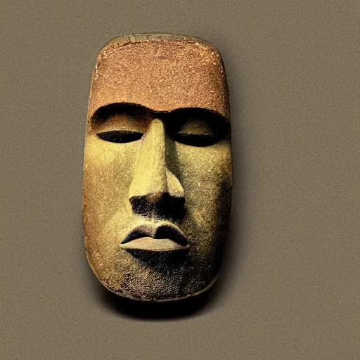 Image similar to 'Kanye West'!! as a moai head on easter Island