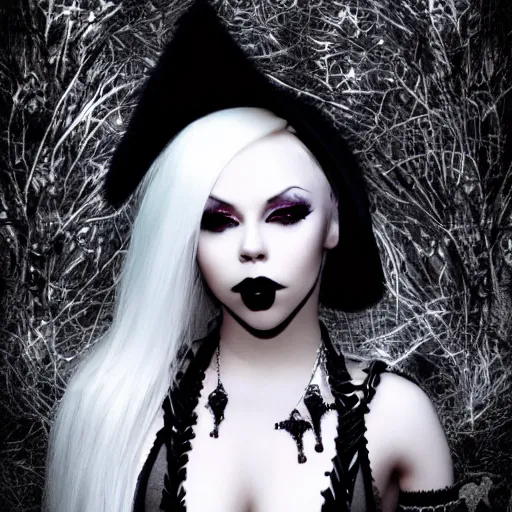 Image similar to kerli koiv is the most beautiful woman in the world, gothic, dark, dramatic, flawless, headshot, pinup
