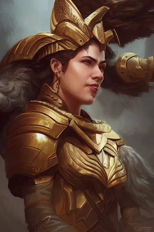 Image similar to amazon valkyrie athena, d & d, fantasy, portrait, highly detailed, headshot, digital painting, trending on artstation, concept art, sharp focus, illustration, art by artgerm and greg rutkowski and magali villeneuve