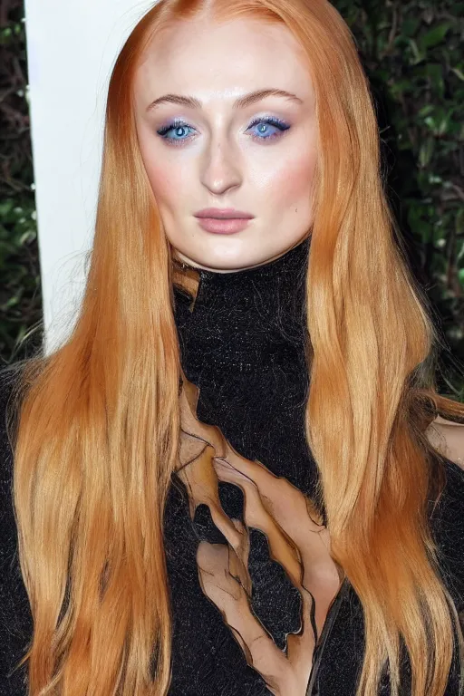 Image similar to Sophie Turner, up close