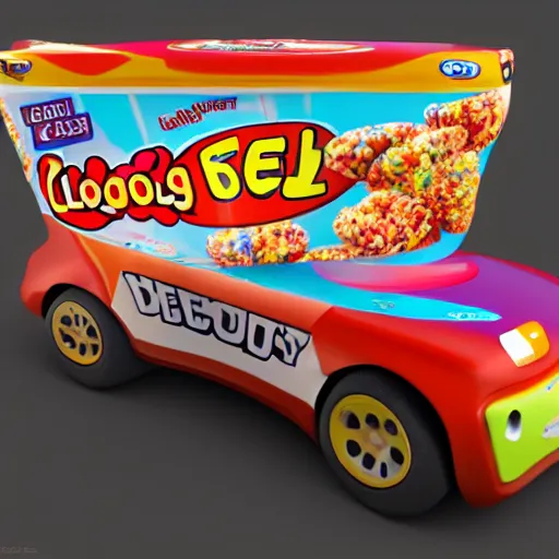 Image similar to Kelloggs fruity pebbles concept car, unreal engine 5 render