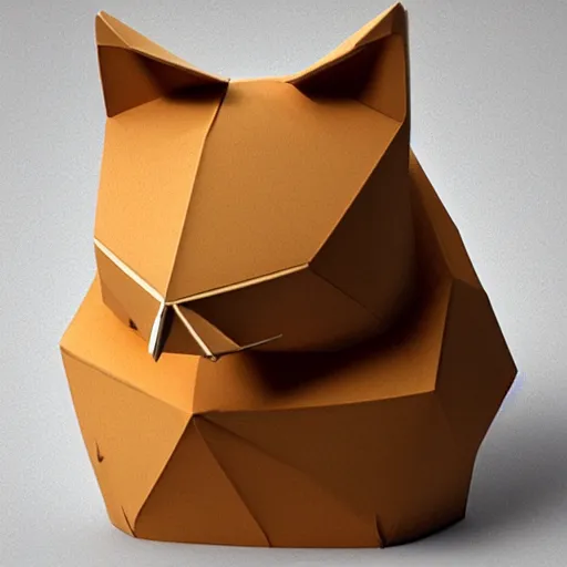 Image similar to cat origami 8 k detailed,