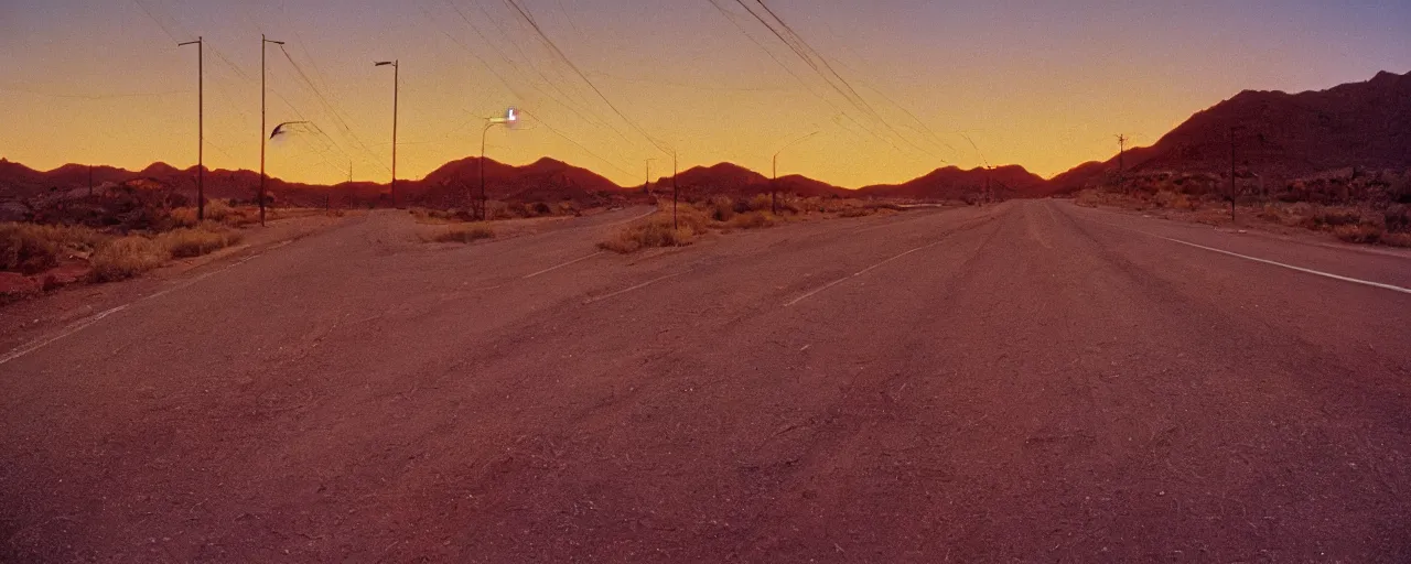 Prompt: spaghetti advertisement, highway 5 0, arizona, sunset, canon 2 0 mm, shallow depth of field, kodachrome, in the style of david hockney