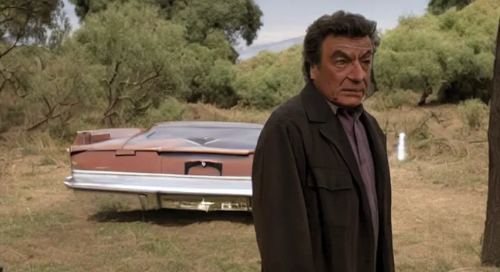 Image similar to a still of columbo in knives out ( 2 0 1 9 ), 4 k, hi - res