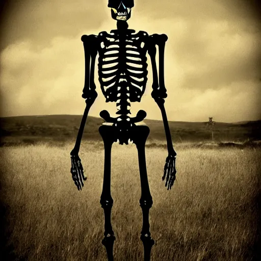 Image similar to The skeletal man standing behind you