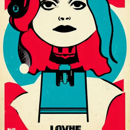 Image similar to individual cute ada lovelace silk screen butcher billy style