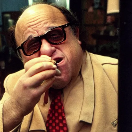 Image similar to Danny Devito smoking a cigar