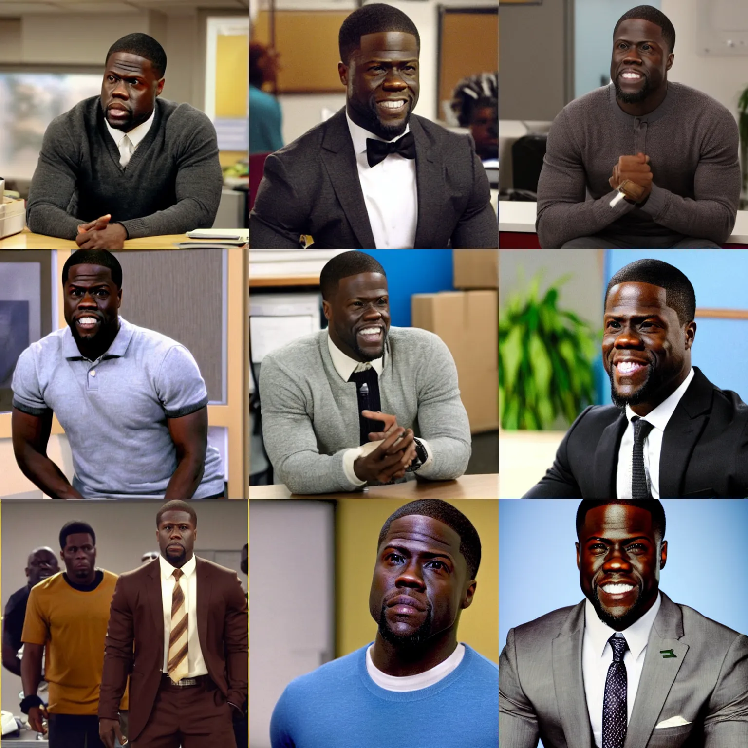Prompt: Kevin Hart in The Office tv show episode