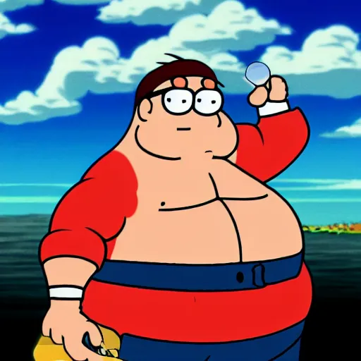 Prompt: peter griffin in the style of one piece