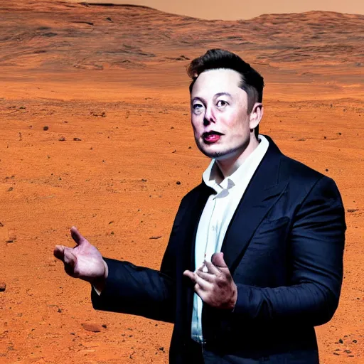 Prompt: elon musk on the planet mars