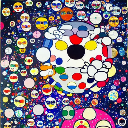 Image similar to astronaut painting by takashi murakami