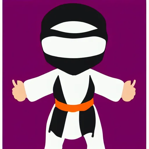 Prompt: simple art of a ninja with white background