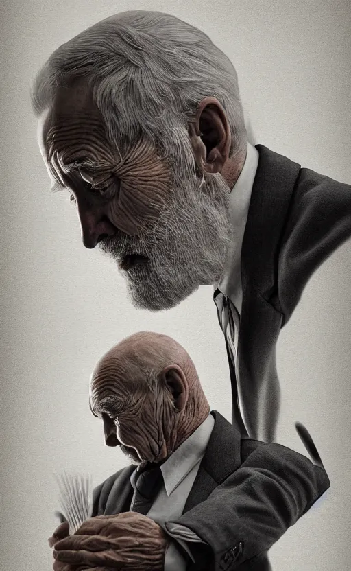 Image similar to old man doing hard work do what we can then leave it to god non - fiction elegant highly detailed digital painting 8 k uhd highly consistent object intricate sharp focus illustration highly anatomy form with remove unused object and delete duplicate body and hand rendering by octane, art by robin eley, paul lung, samuel silva