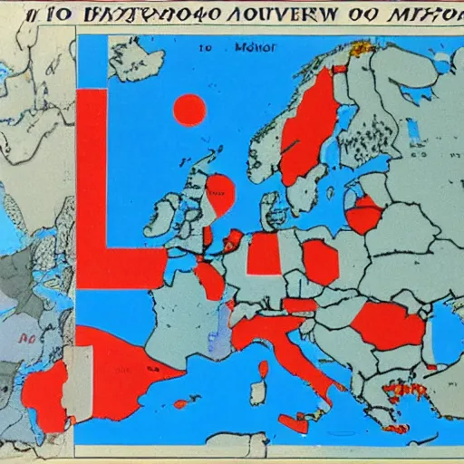 Image similar to general battle plan for the invasion of the soviet union in 1 9 4 0 the plan is mark with a blue line present the movement