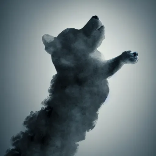 Image similar to smoke reminiscent of different color animals, smoke, parlor, cgsociety