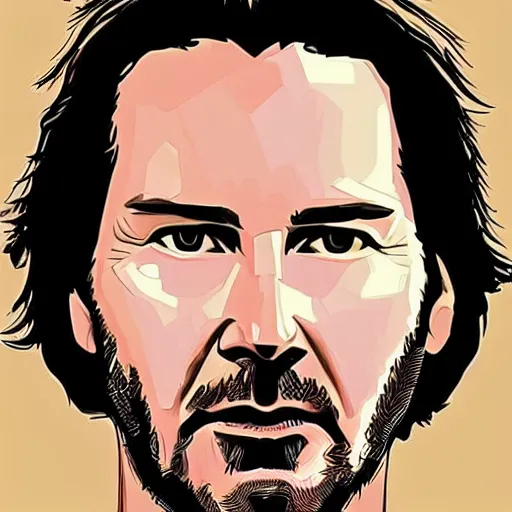 Image similar to “ keanu reeves retro minimalist portrait by jean giraud, moebius starwatcher comic, 8 k ”