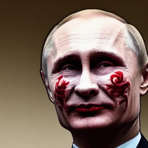 Image similar to Putin as the Joker