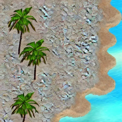 Prompt: game texture map tileable beach