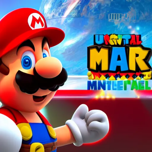 Image similar to Einstein as Mario, unreal engine 5, 8k, bright