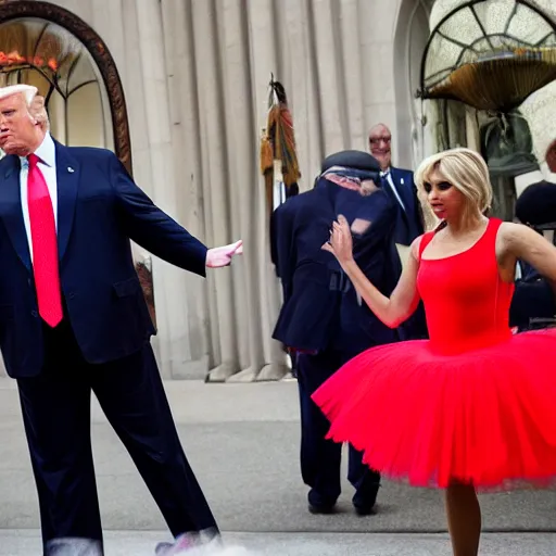 Image similar to donald trump in a tutu,