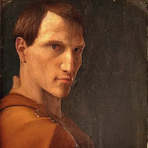 Prompt: A 14th century italian renaissance oil painting of Jerma985, portrait of Jerma985, grainy, realistic, very realistic, hyperrealistic, highly detailed, very detailed, extremely detailed, very neat, very epic, very cool, detailed, trending on artstation