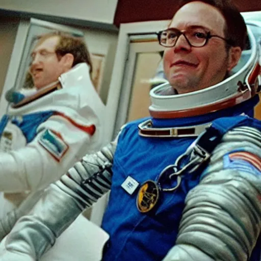 Prompt: Dwight from The Office wearing Astronaut Spacesuit