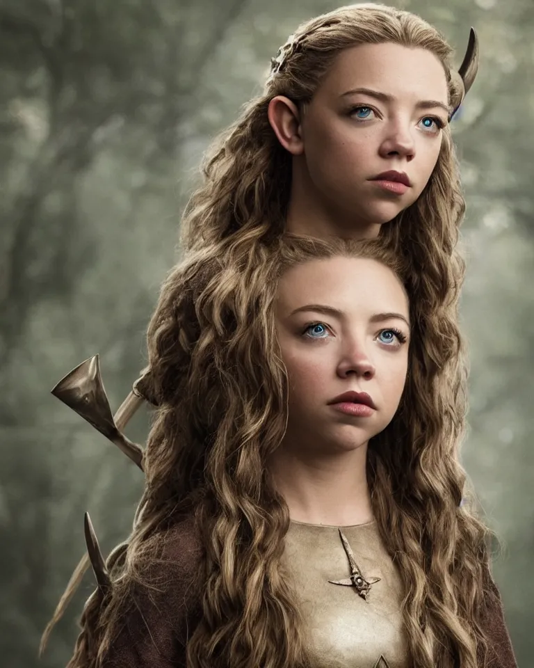 Image similar to portrait of sydney sweeney as an elf warrior,