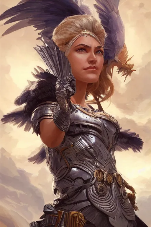 Image similar to amazon valkyrie athena, d & d, fantasy, portrait, highly detailed, headshot, digital painting, trending on artstation, concept art, sharp focus, illustration, art by artgerm and greg rutkowski and magali villeneuve