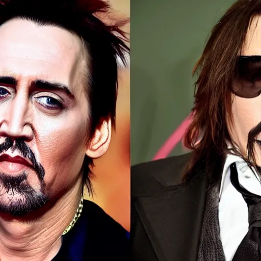 Prompt: nicholas cage as johnny depp