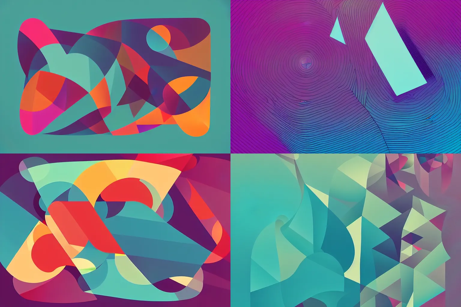 Prompt: abstract shapes by petros afshar, vector, illustration, soft gradients, clean lines, very detailed