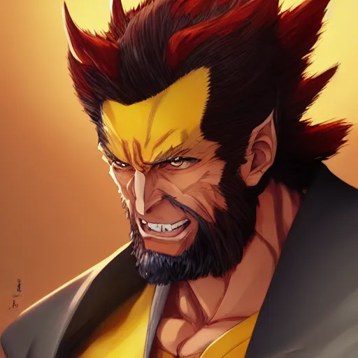 Image similar to anime portrait of Wolverine as an anime antagonist by Stanley Artgerm Lau, WLOP, Rossdraws, James Jean, Andrei Riabovitchev, Marc Simonetti, and Sakimichan, trending on artstation