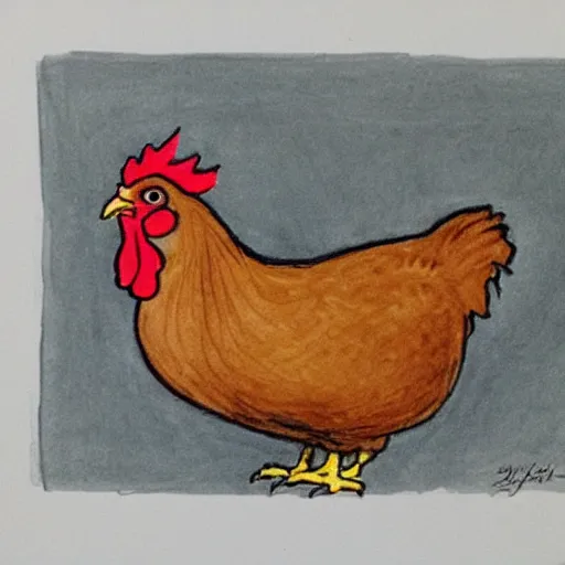 Prompt: chicken as a one-line drawing