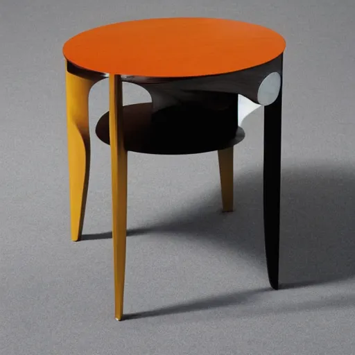 Image similar to futuristic wood table with surreal legs by frank gehry, brutalist style