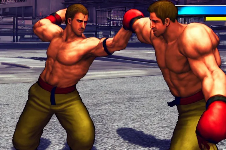 Image similar to ryan gosling in street fighter iv, in - game screenshot