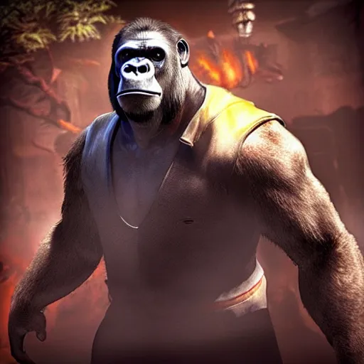 Image similar to harambe in mortal kombat