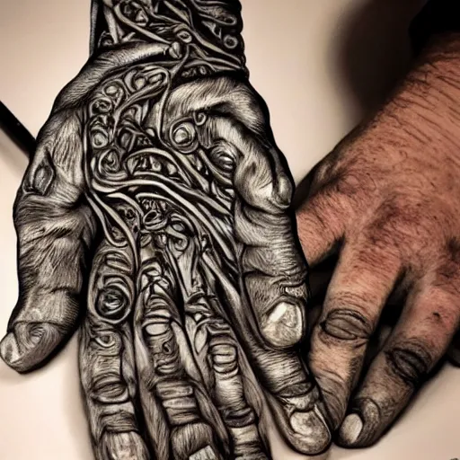 Image similar to human hand, 5 fingers, intricate, highly detailed, photorealistic,