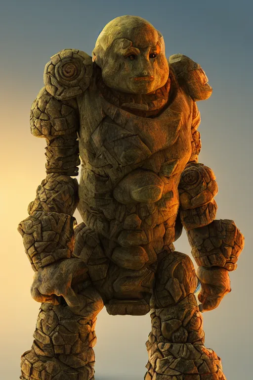 Image similar to zelda fantasy art giant golem troll wood rock greeble gemstone, global illumination ray tracing hdr fanart arstation by sung choi and eric pfeiffer and gabriel garza and casper konefal